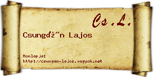 Csungán Lajos névjegykártya